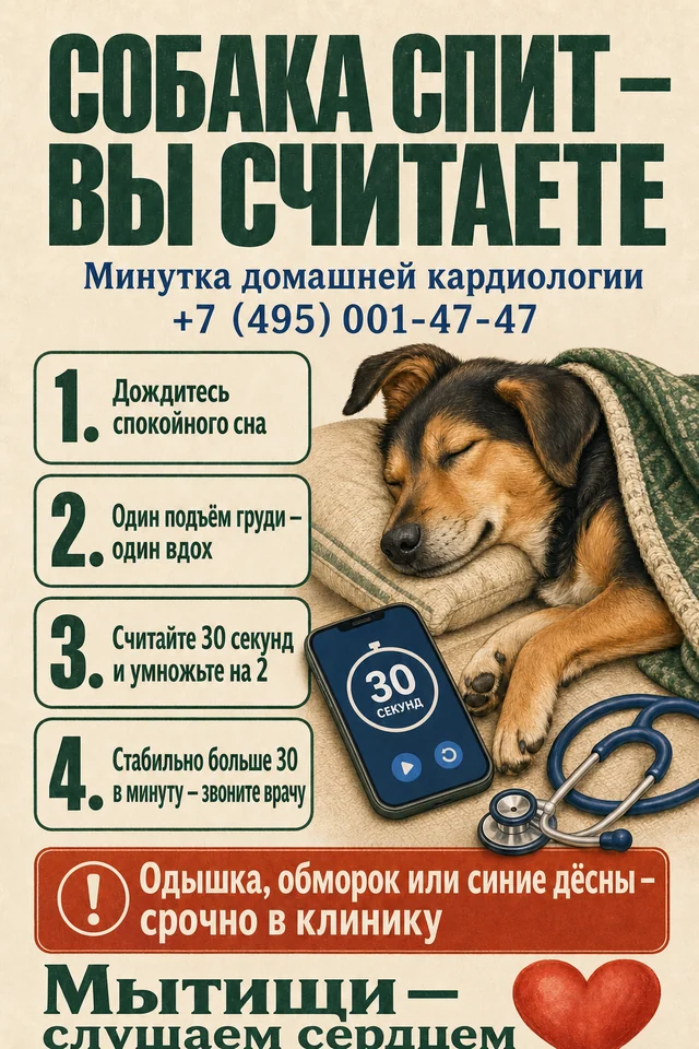 Памятка Собака спит — вы считаете: как посчитать дыхание. Мытищи — слушаем сердцем